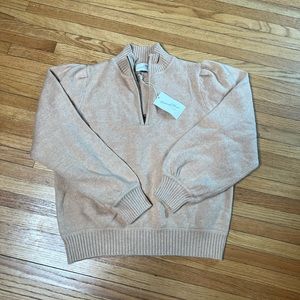 Universal thread womens medium sweater tan new with tags quarter high zip
